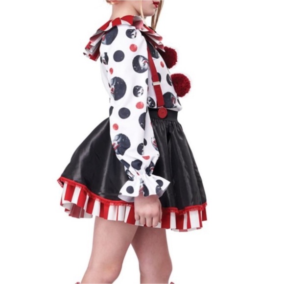 Girls Spirit Sinister Clown Costume Size Medium 8-10 - Picture 3 of 11